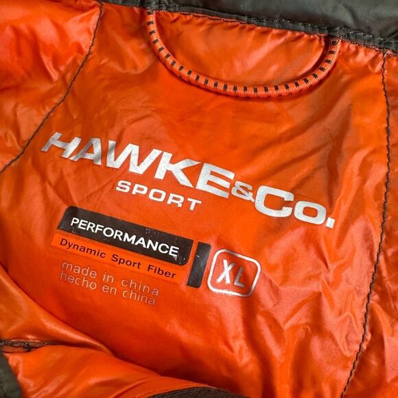 EUC Hawke &Co Sport Men's Performance Green Quilted Puffer Full Zip Vest Size XL - Picture 4 of 6